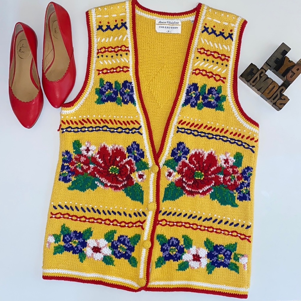 MARISA CHRISTINA Collection Floral Cotton Vest
